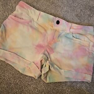 SO Pink and Blue Tie-Dye Shorts Summer Casual #ZZ